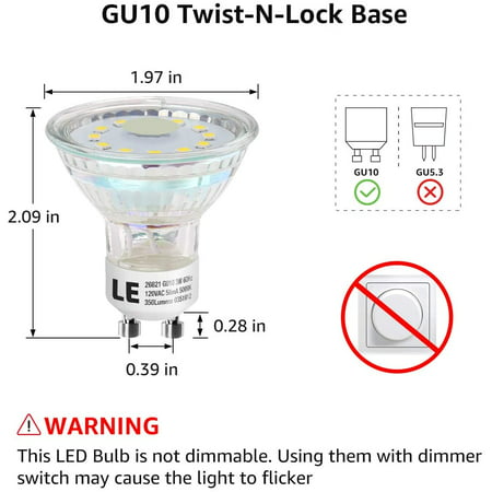 Mini GU10 LED 3W Replacement for Small Halogen GU10 35mm Blue Warm or Cool White